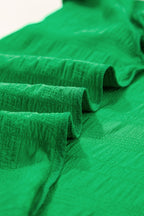 Textured Ruffled Sleeve Round Neck Top