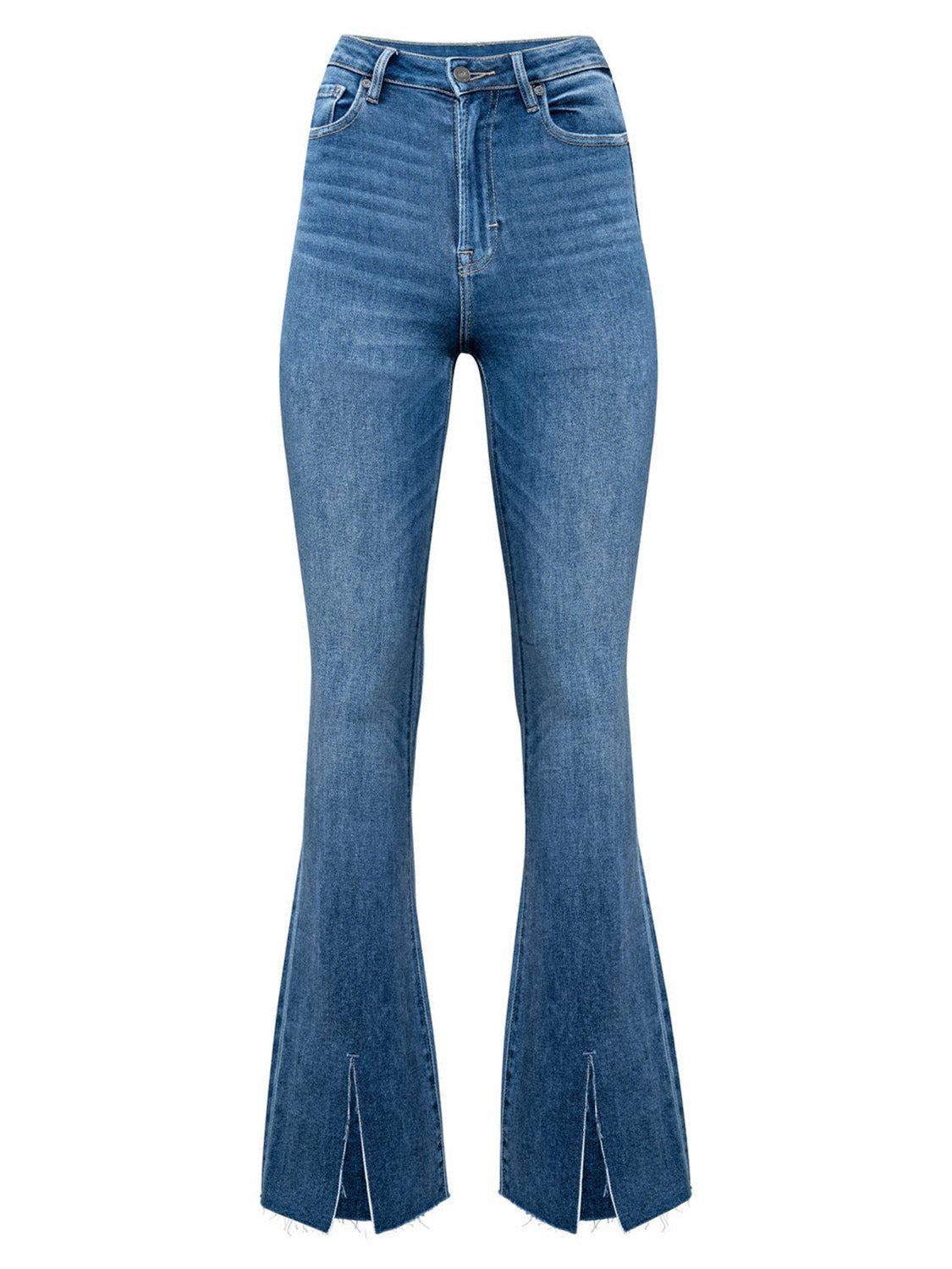 Slit Bootcut Jeans with Pockets - felvior