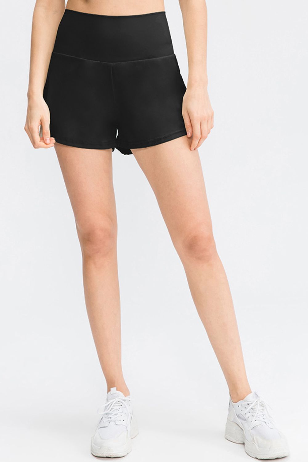 Wide Waistband Sports Shorts with Pockets - felvior