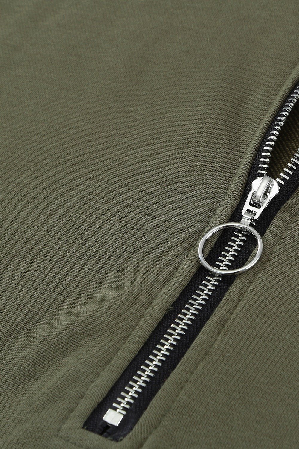 Side Slit Half Zip Long Sleeve Sweatshirt