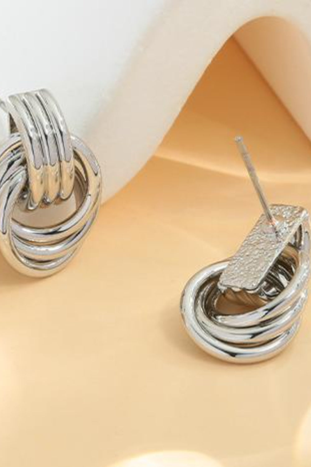 Gold-Plated Knotted Stud Earrings - felvior