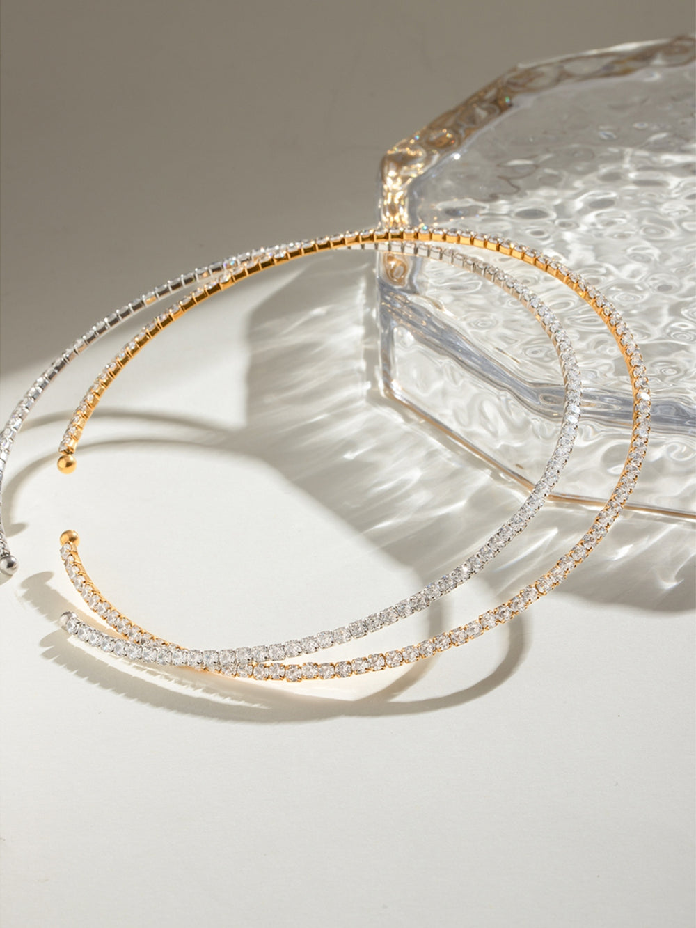 Stainless Steel Inlaid Zircon Necklace