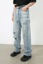 Men's Distressed Jeans with Pockets