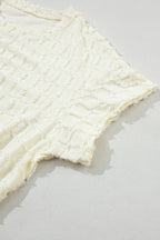 Textured Round Neck Top and Pants Set