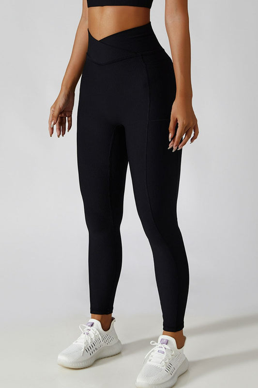 Basic Bae Crossover Waist Active Leggings - felvior