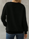 Graphic Round Neck Long Sleeve Sweatshirt - felvior