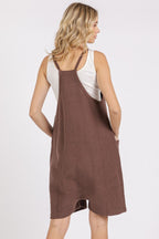 Mittoshop Scoop Neck Spaghetti Strap Overalls with Pockets