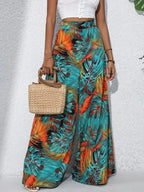 Printed High Waist Wide Leg Pants