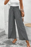 Slit Printed Wide leg Pants - felvior
