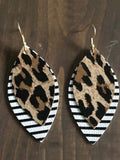 PU Leather Leaf Dangle Earrings - felvior