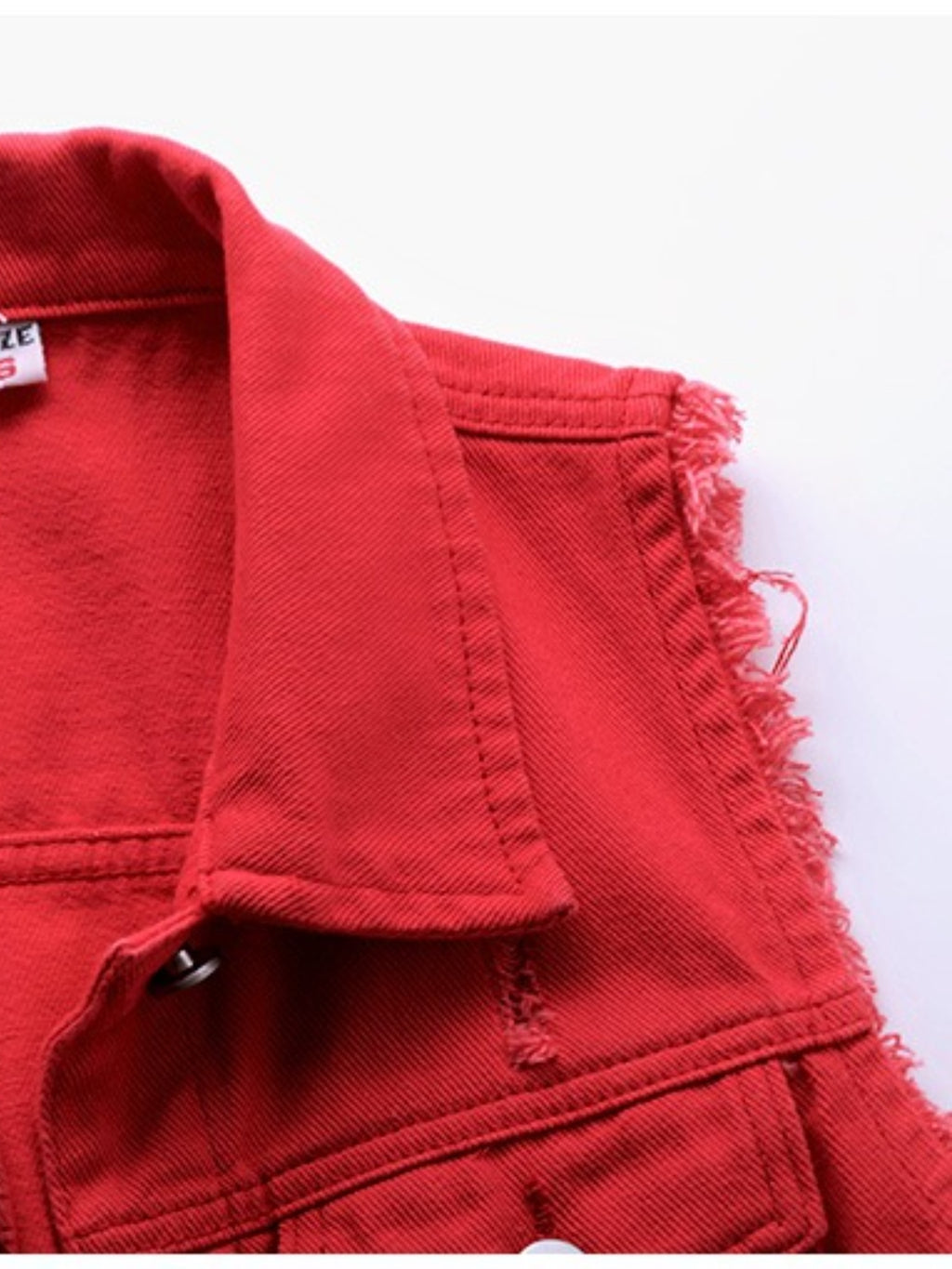 Full Size Button Down Raw Hem Sleeveless Denim Jacket Plus Size