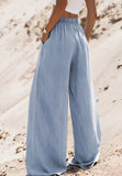 Drawstring Wide Leg Jeans - felvior