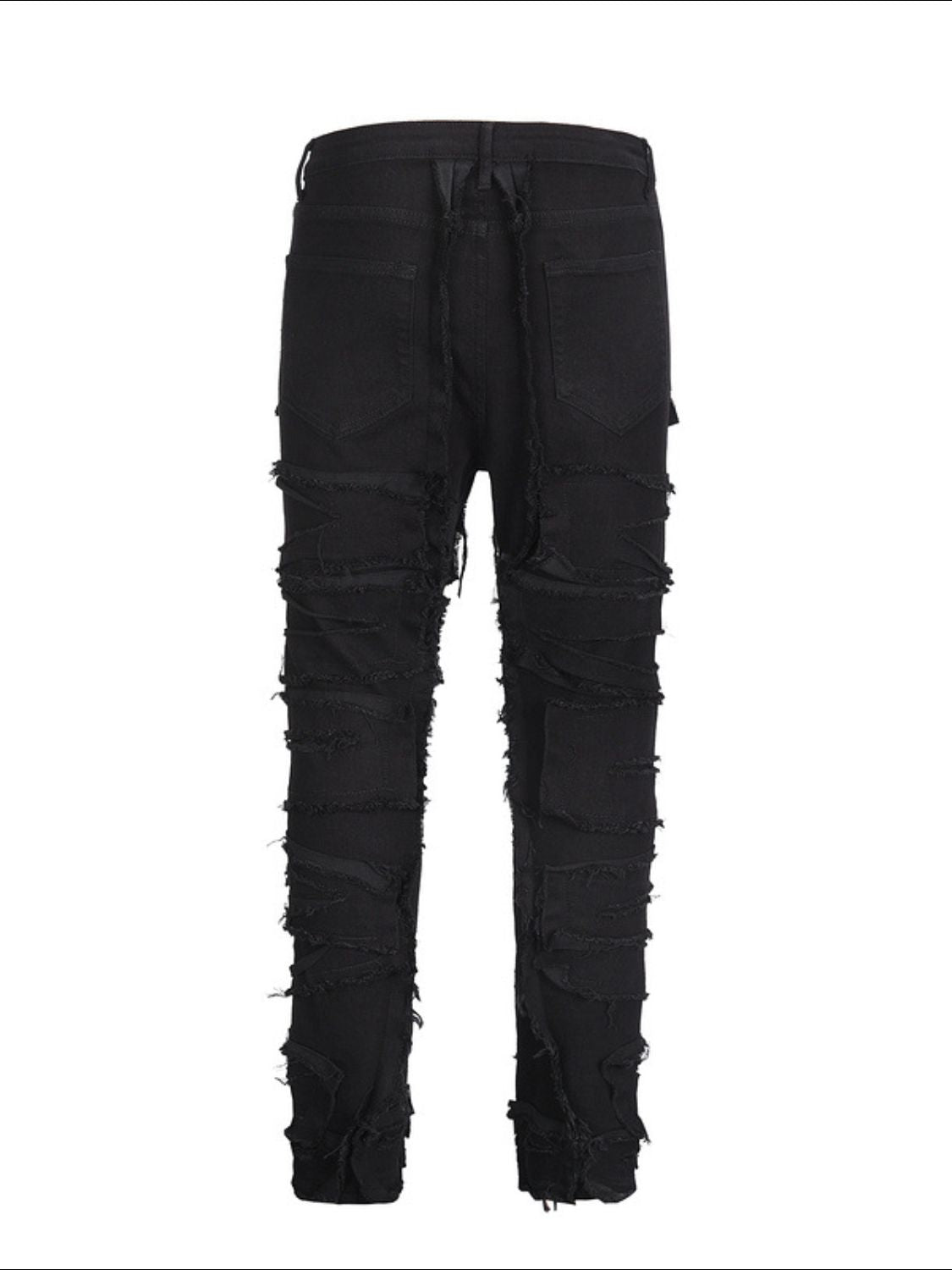 Men's Washed Distressed Panelled Jeans Zweitbild