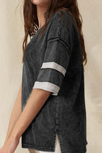 Contrast Round Neck Half Sleeve T-Shirt