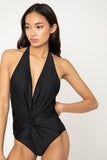 Marina West Swim Twisted Plunge Halter One Piece Swimsuit - felvior