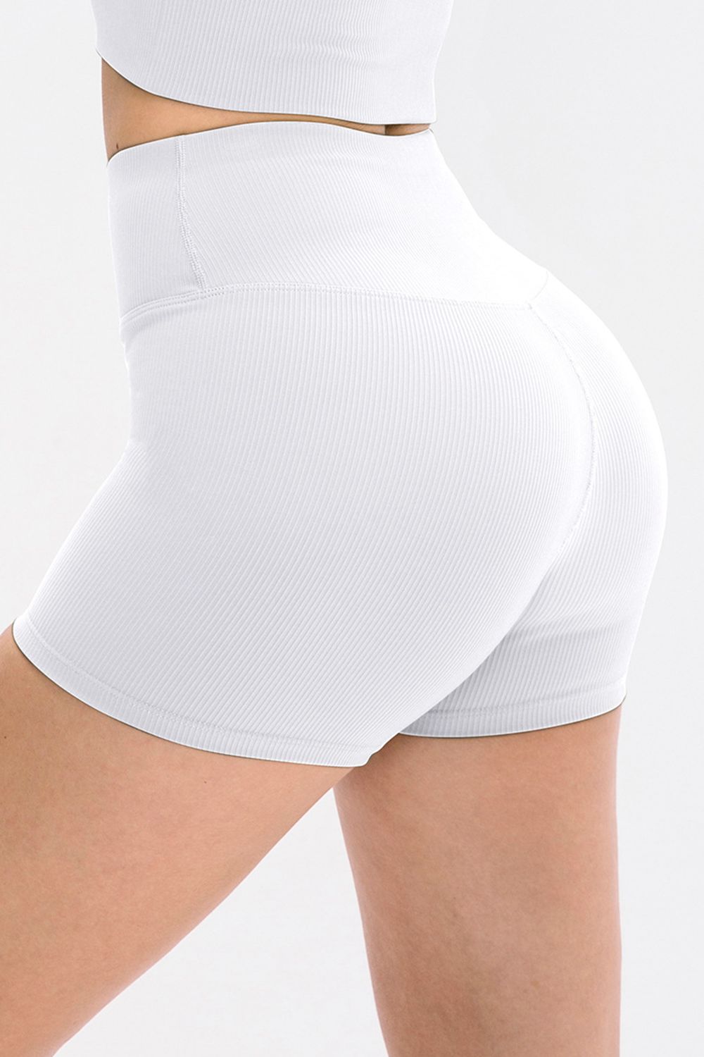 Slim Fit Wide Waistband Sports Shorts - felvior