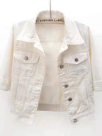 Full Size Cropped Denim Jacket Plus Size