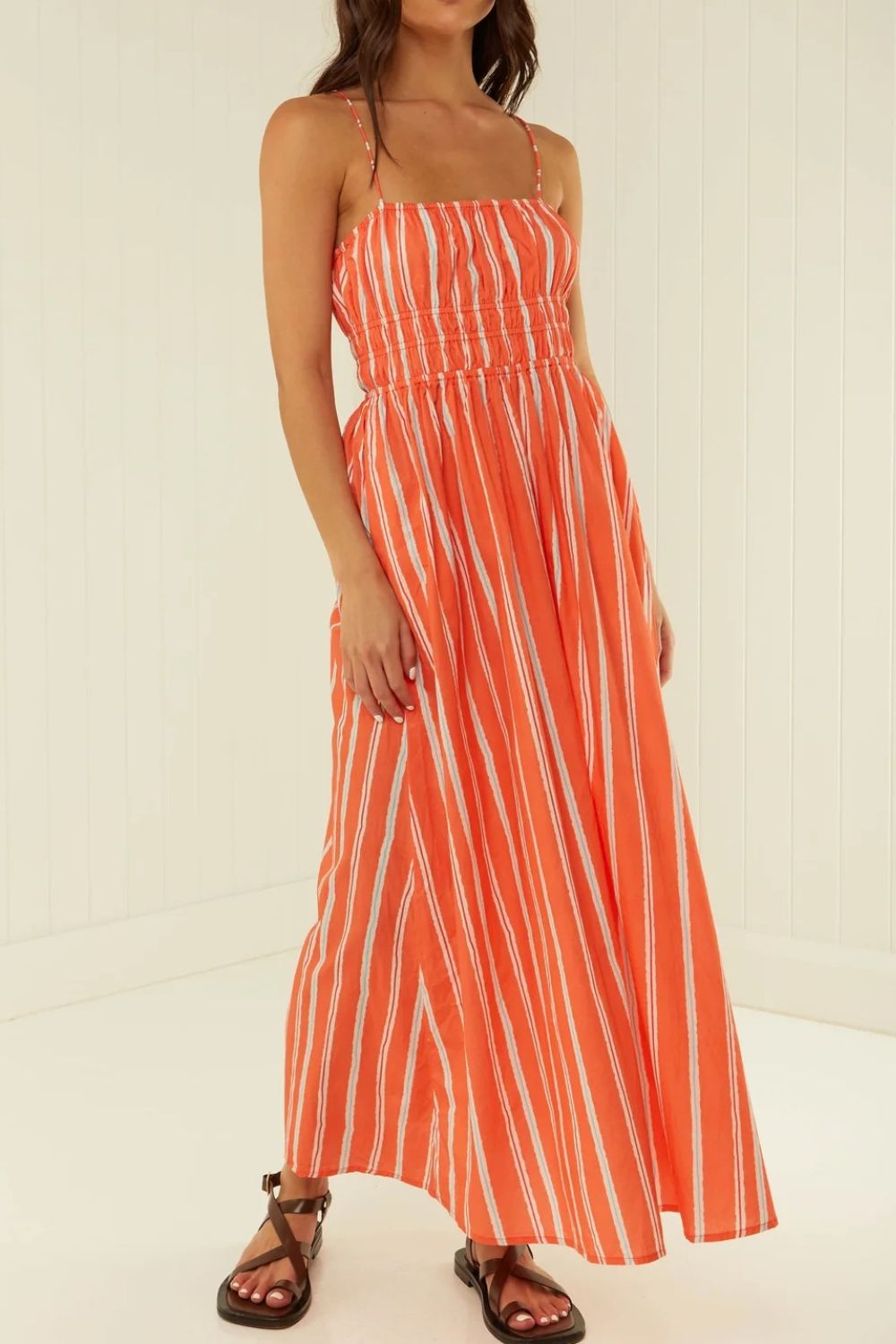 Striped Square Neck Cami Dress