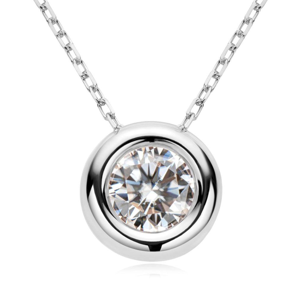 1 Carat Moissanite 925 Sterling Silver Necklace