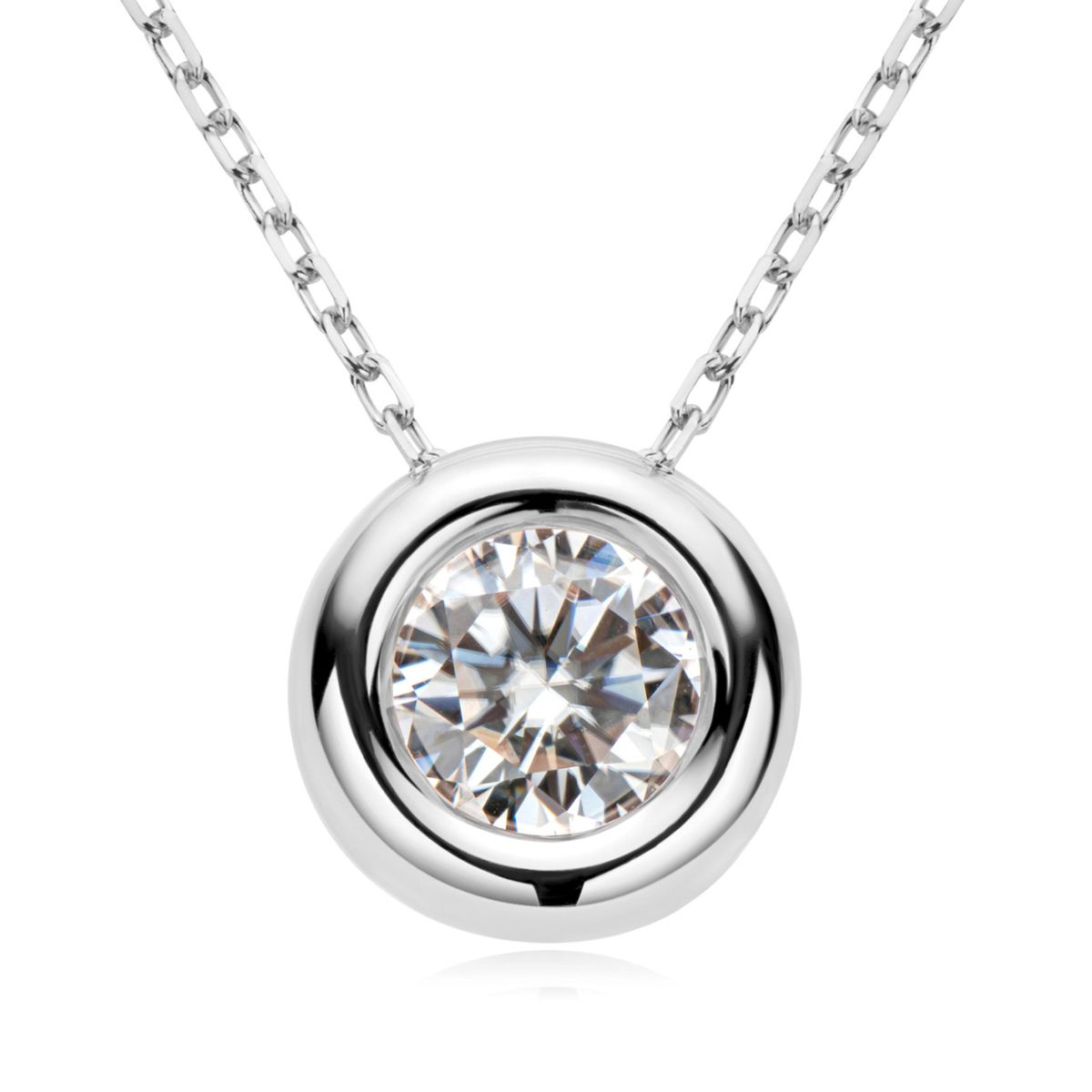 1 Carat Moissanite 925 Sterling Silver Necklace