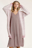 Umgee Full Size Ribbed Hem Open Front Longline Cardigan Plus Size - felvior