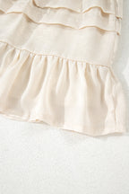 Ruffled Hemline Elastic Waist Mini Skirt