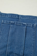 Adjustable Tie Straps Wide Leg Denim Overalls