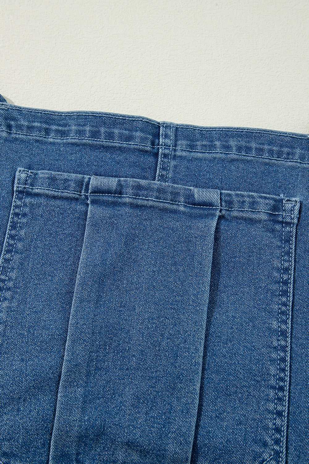 Adjustable Tie Straps Wide Leg Denim Overalls