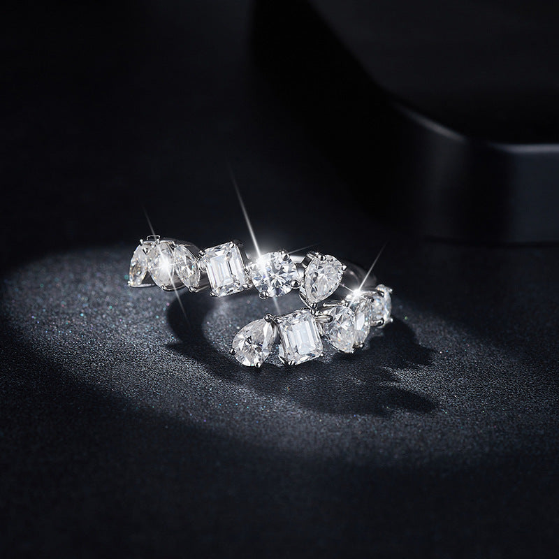 2.6 Carat Moissanite 925 Sterling Silver Bypass Ring - felvior