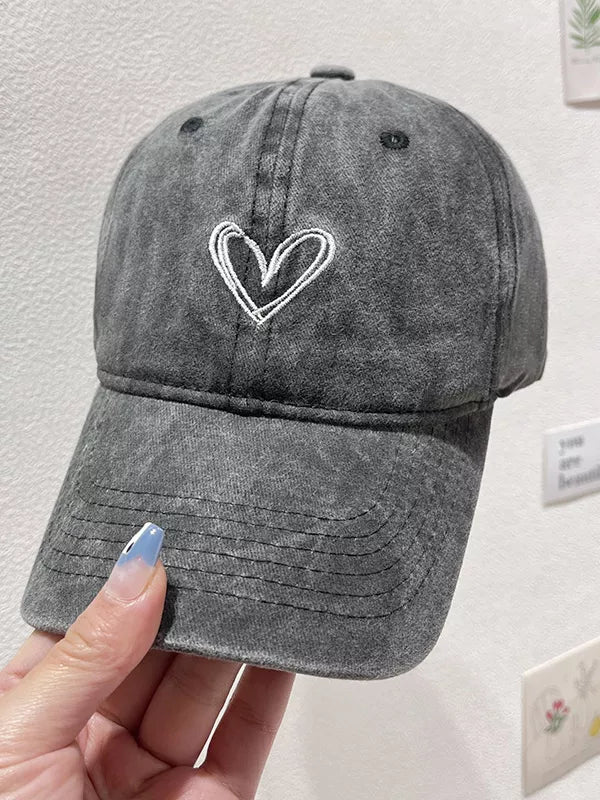 Washed Heart Embroidered Baseball Cap Secondary image