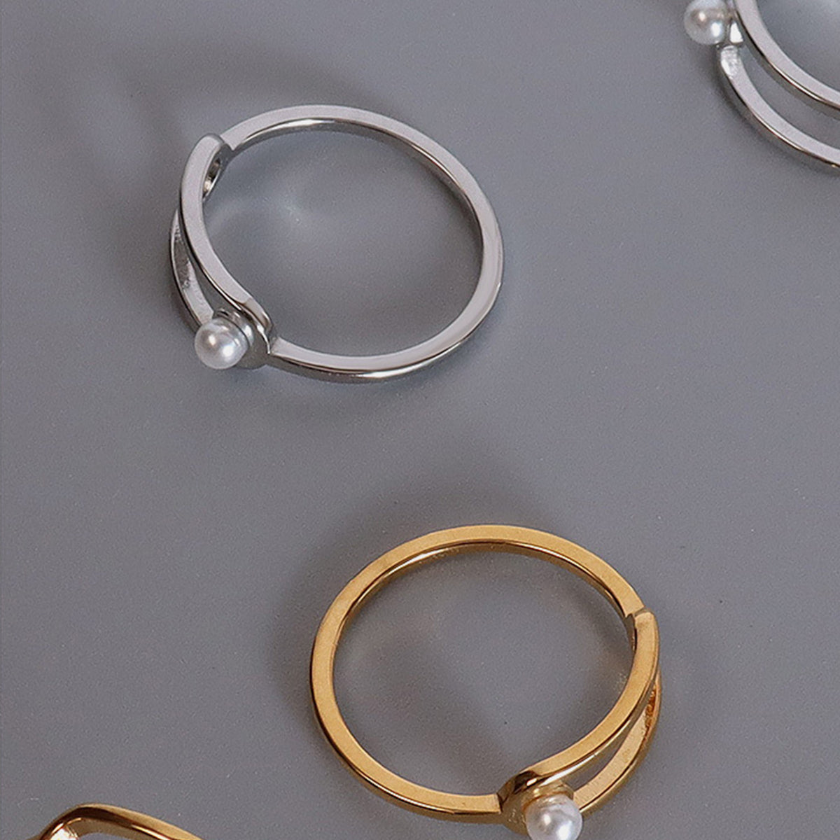 Synthetic Pearl Titanium Steel Ring - felvior