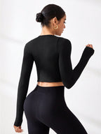 Round Neck Long Sleeve Active T-Shirt