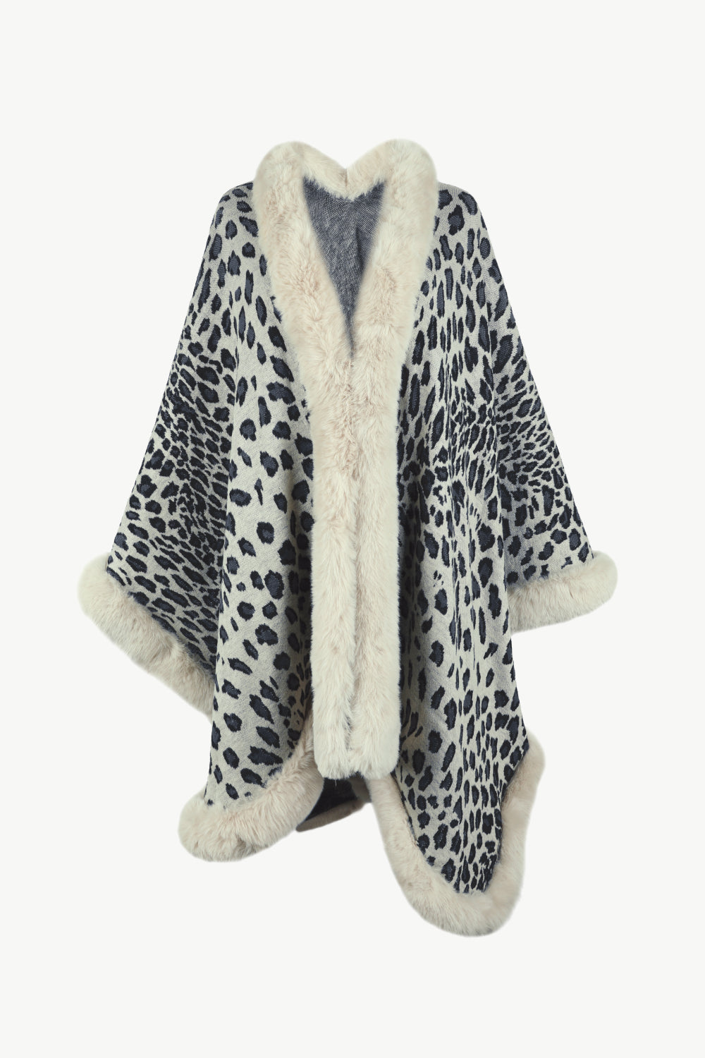 Leopard Open Front Poncho - felvior