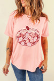 Pumpkin Graphic Round Neck Long Sleeve T-Shirt - felvior