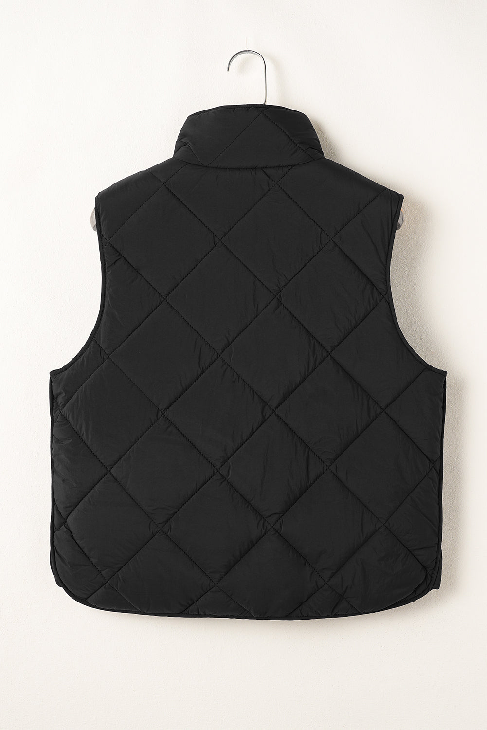 Snap Down Texture Vest Coat with Pockets - felvior