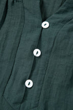 Frilled Notched Ruffled Cap Sleeve Blouse