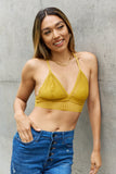 Leto Ribbed Lace Boho Racerback Bralette in Straw - felvior