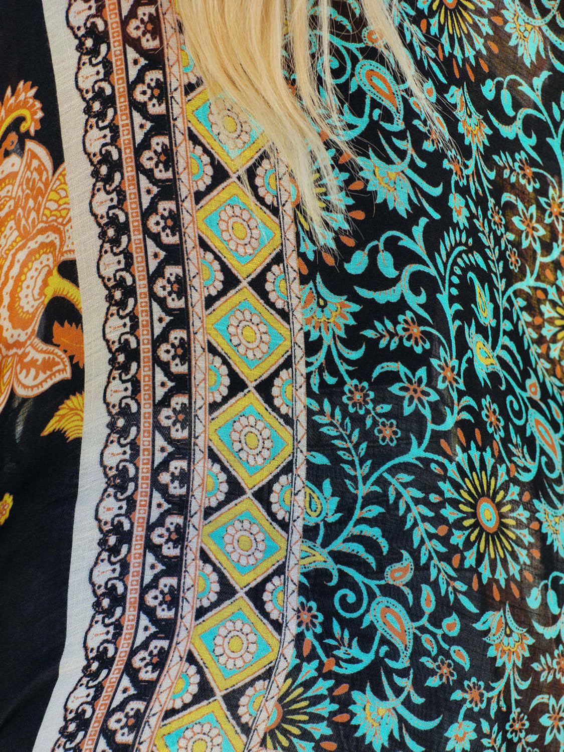 Printed Open Front Cover-Up - felvior