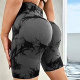 Tie-Dye High Waist Active Shorts - felvior