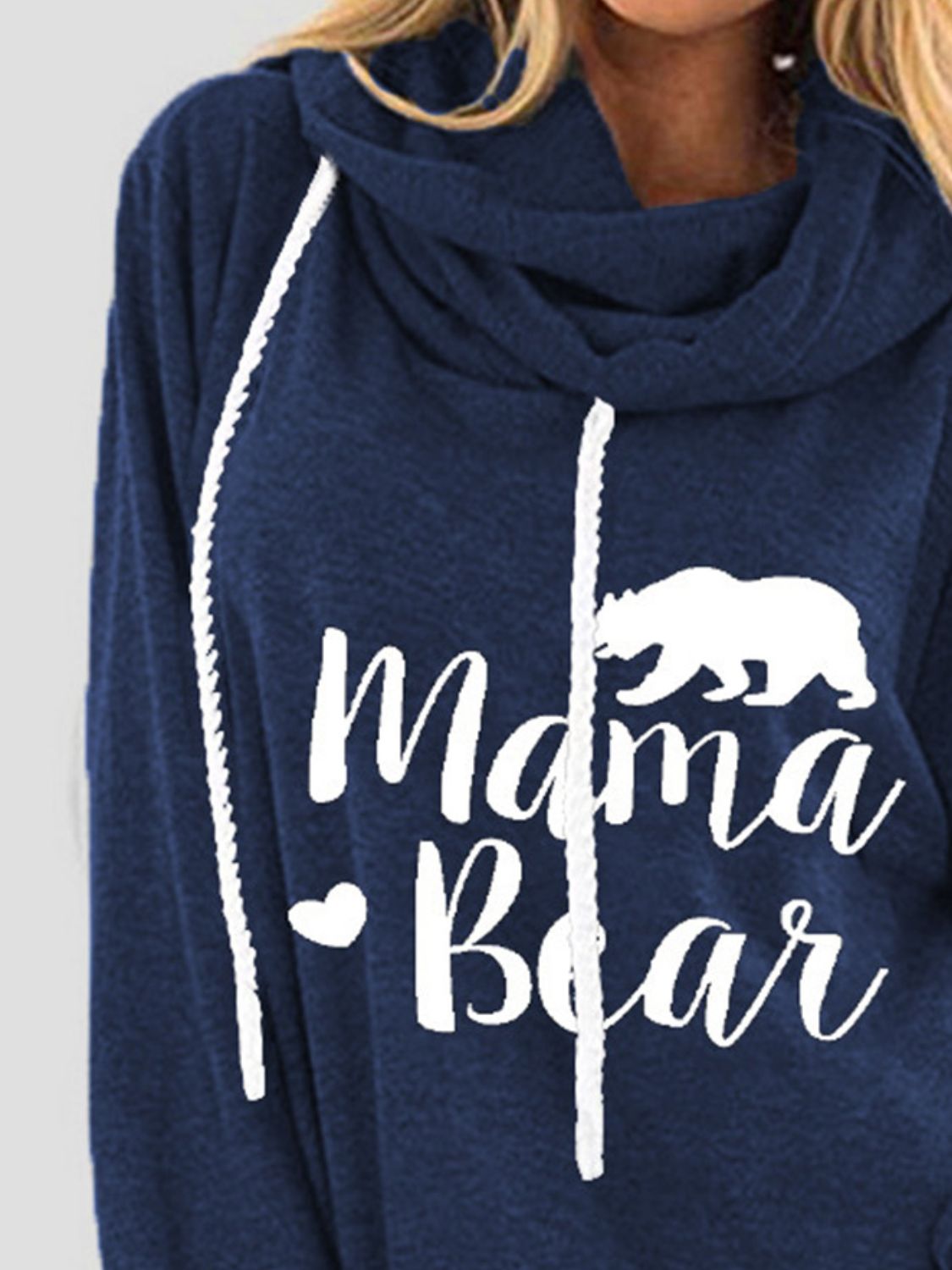 Drawstring Letter Graphic Long Sleeve Hoodie - felvior