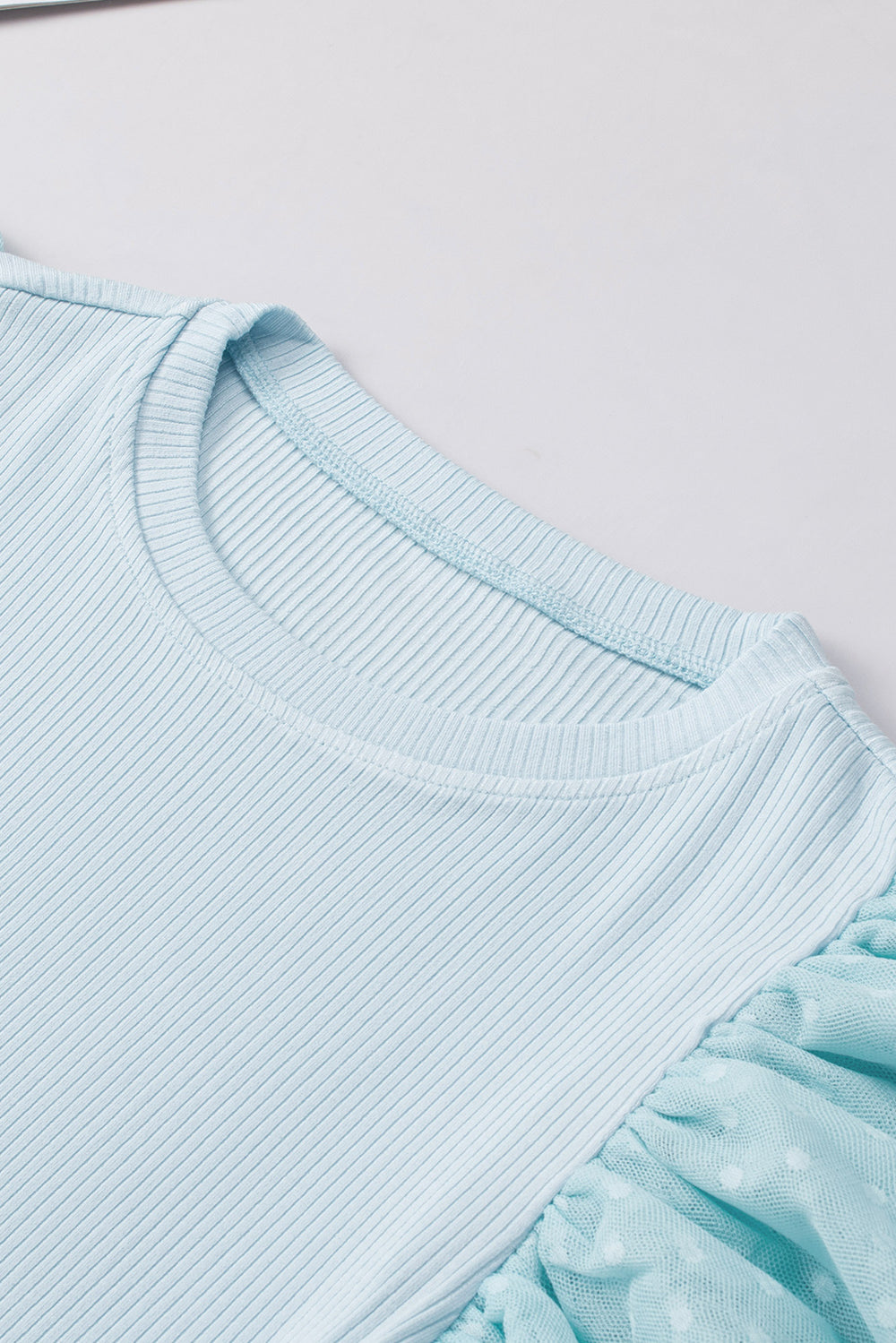 Ruffled Round Neck Cap Sleeve Top