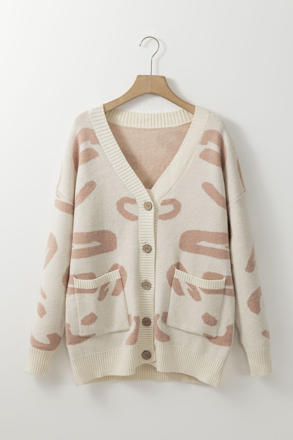 Leopard V Neck Button Down Cardigan - felvior
