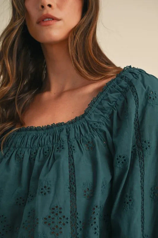 MABLE Embroidered Scalloped Lace Top and Short Set - felvior