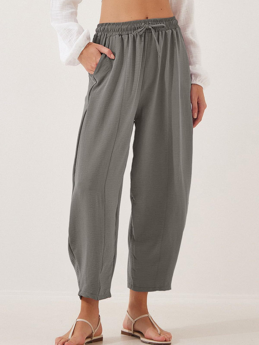 Full Size Drawtising Cropped Jogger Pants Plus Size