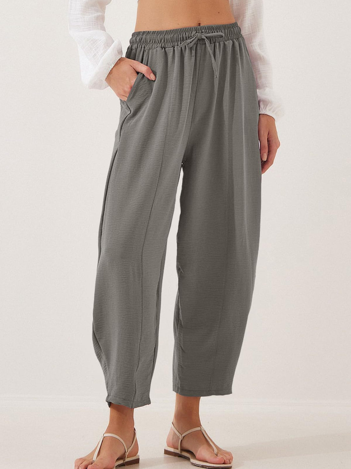 Full Size Drawtising Cropped Jogger Pants Plus Size
