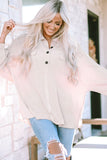 Collared Neck Half Button Long Sleeve Blouse - felvior