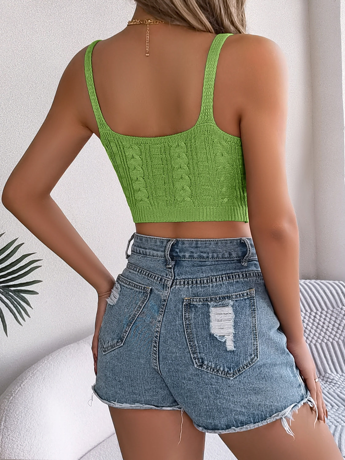 Cable-Knit Short Cami