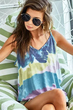 BiBi Tie Dye V-Neck Cami Tank Top