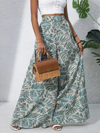 Printed High Waist Wide Leg Pants