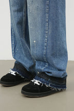 Men's Raw Hem Baggy Jeans